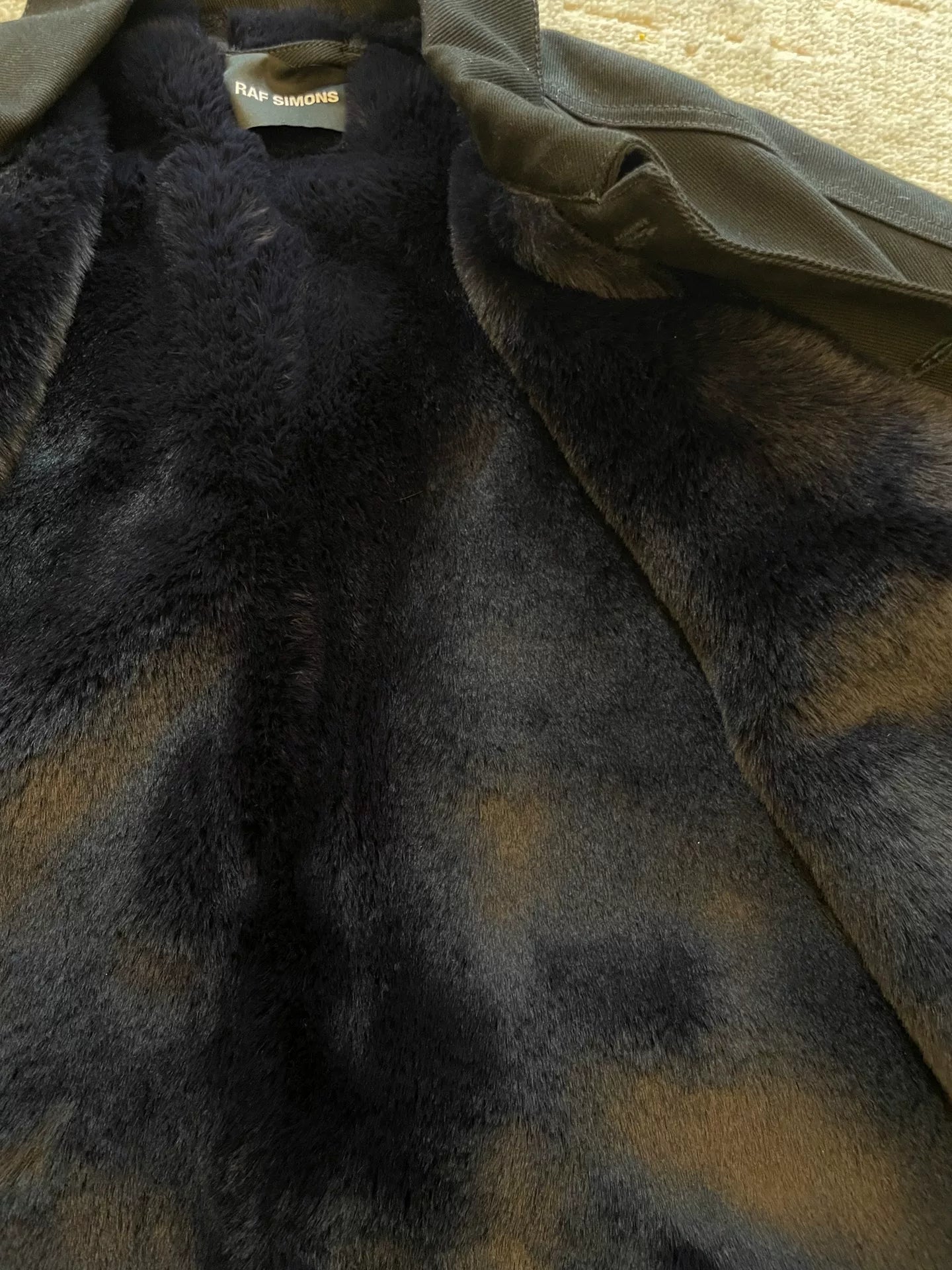Raf Simons Faux Fur Coat Size S
