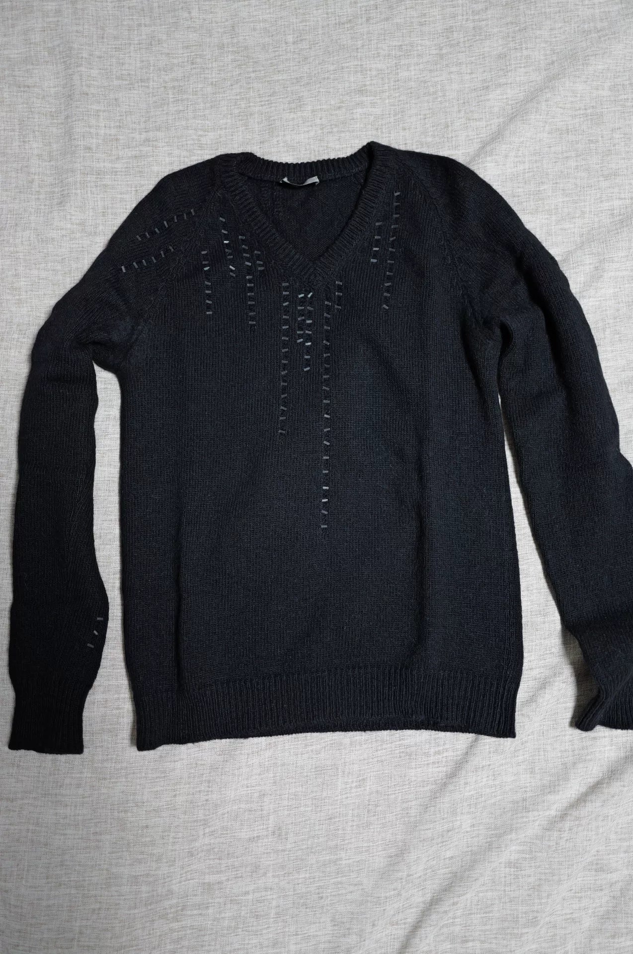Dior Homme Black Sequined Knit Sweater