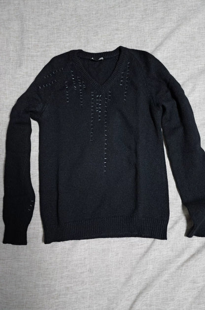 Dior Homme Black Sequined Knit Sweater