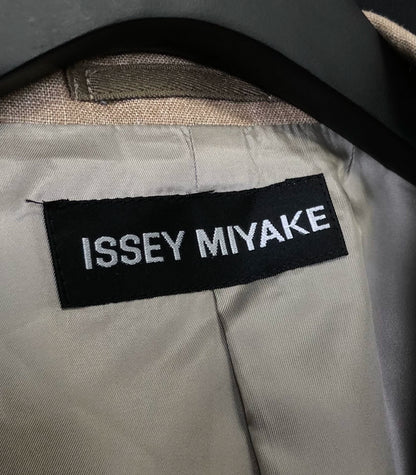 issey miyake 80s linen jacket in beige