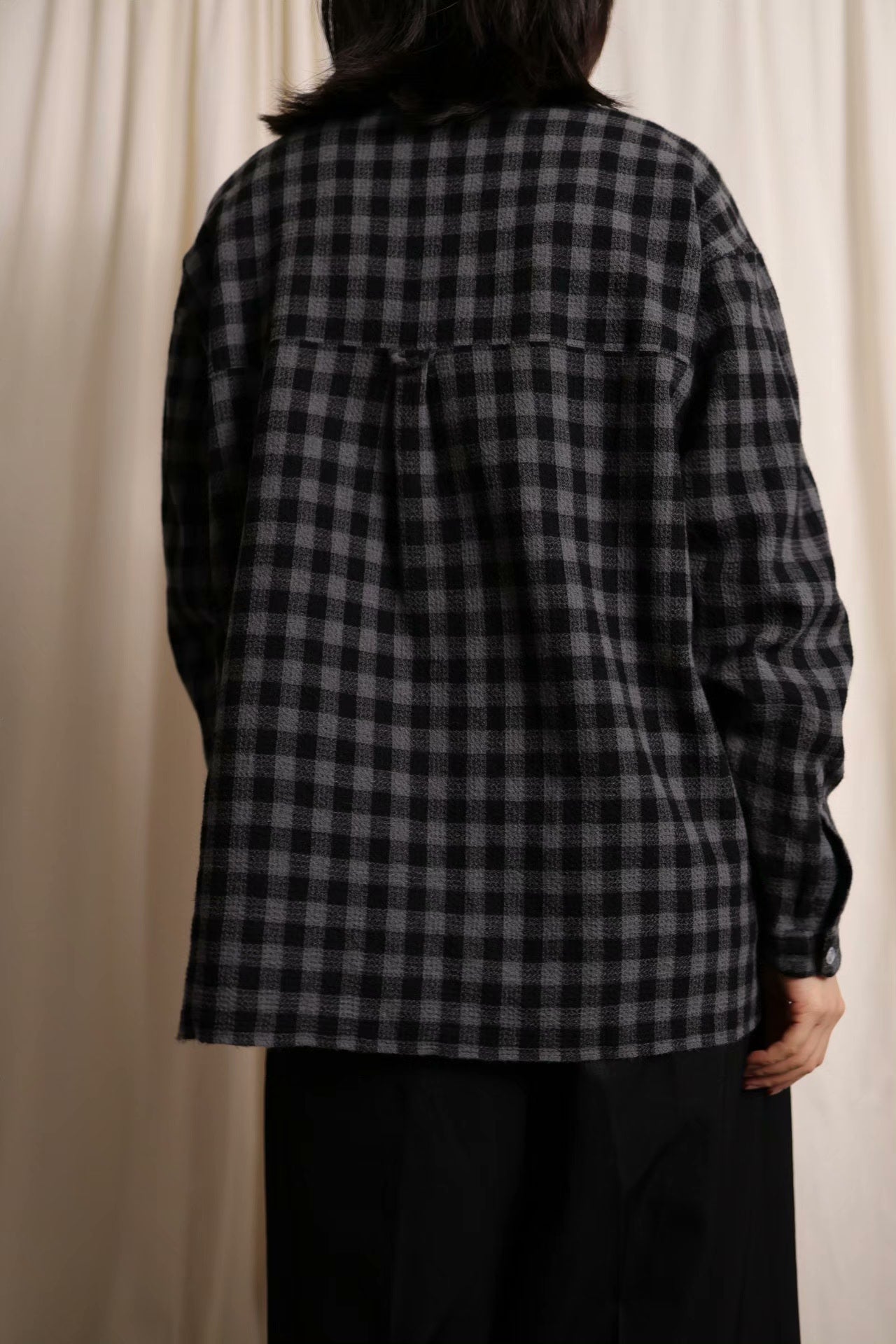 Y's for men Check Stand Collar Shirt
