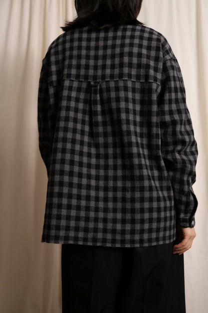 Y's for men Check Stand Collar Shirt