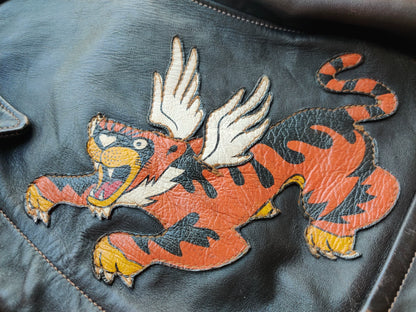 realmccoy A2 leather bomber jacket with paint