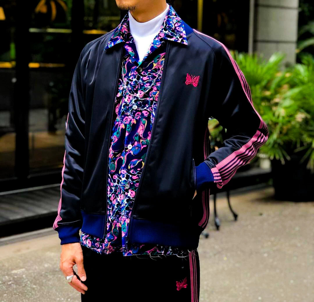 Needles R.C. Track Jacket in Black and Pink