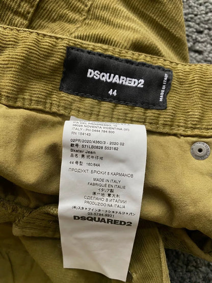 dsquared2 khaki green corduroy skater pants