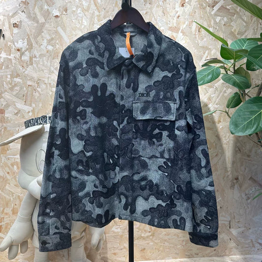 dior peter doig embroidered camouflage jacket