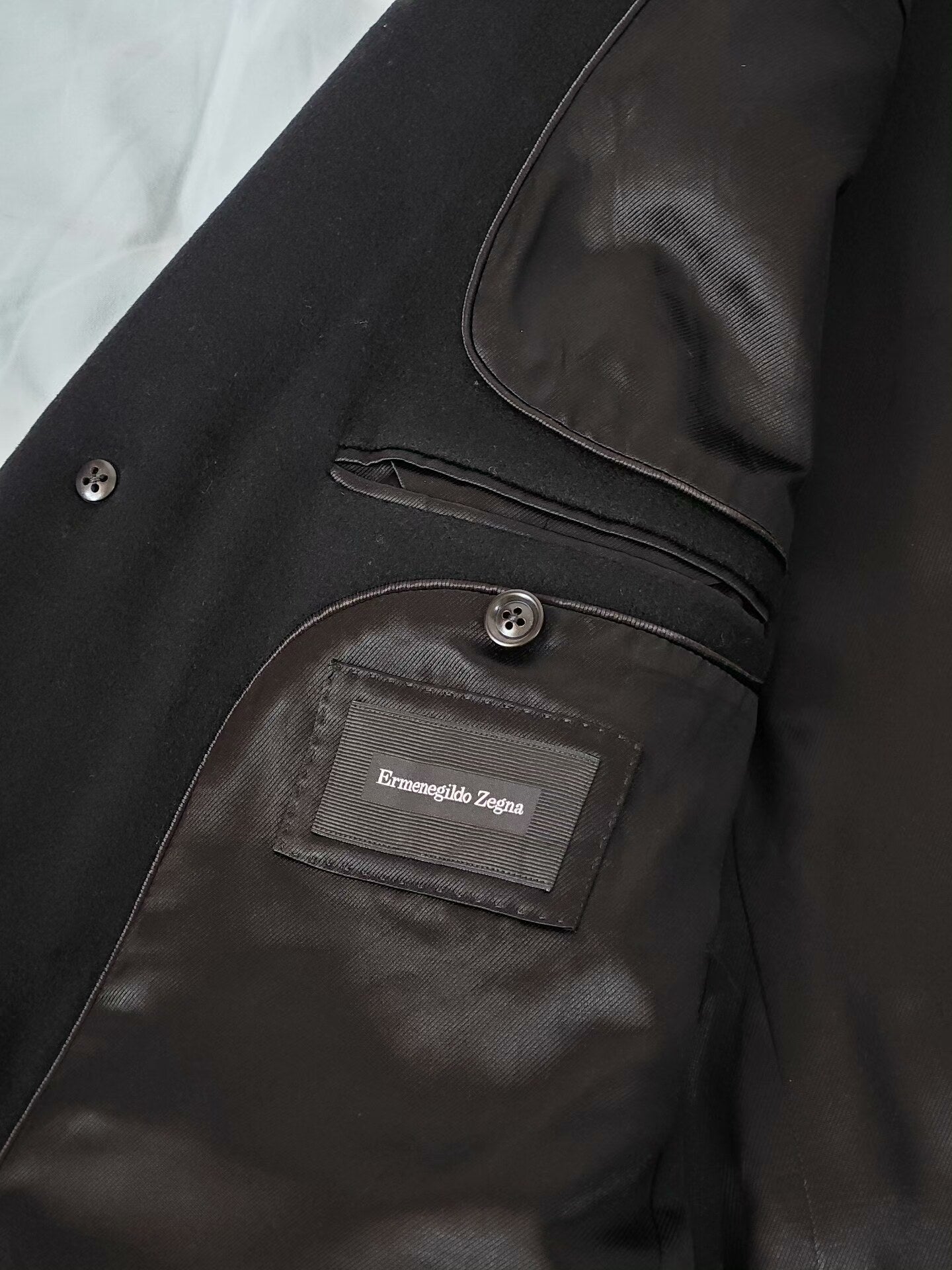 Zegna Black Cashmere Overcoat