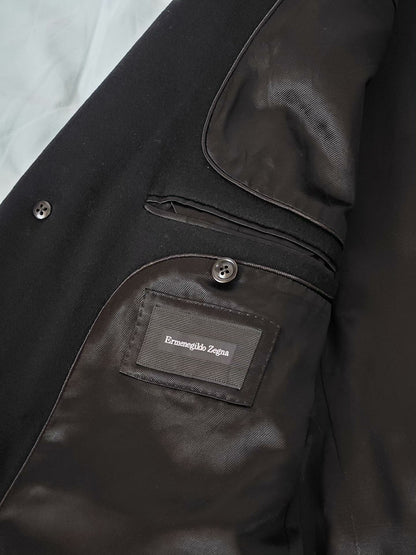 Zegna Black Cashmere Overcoat