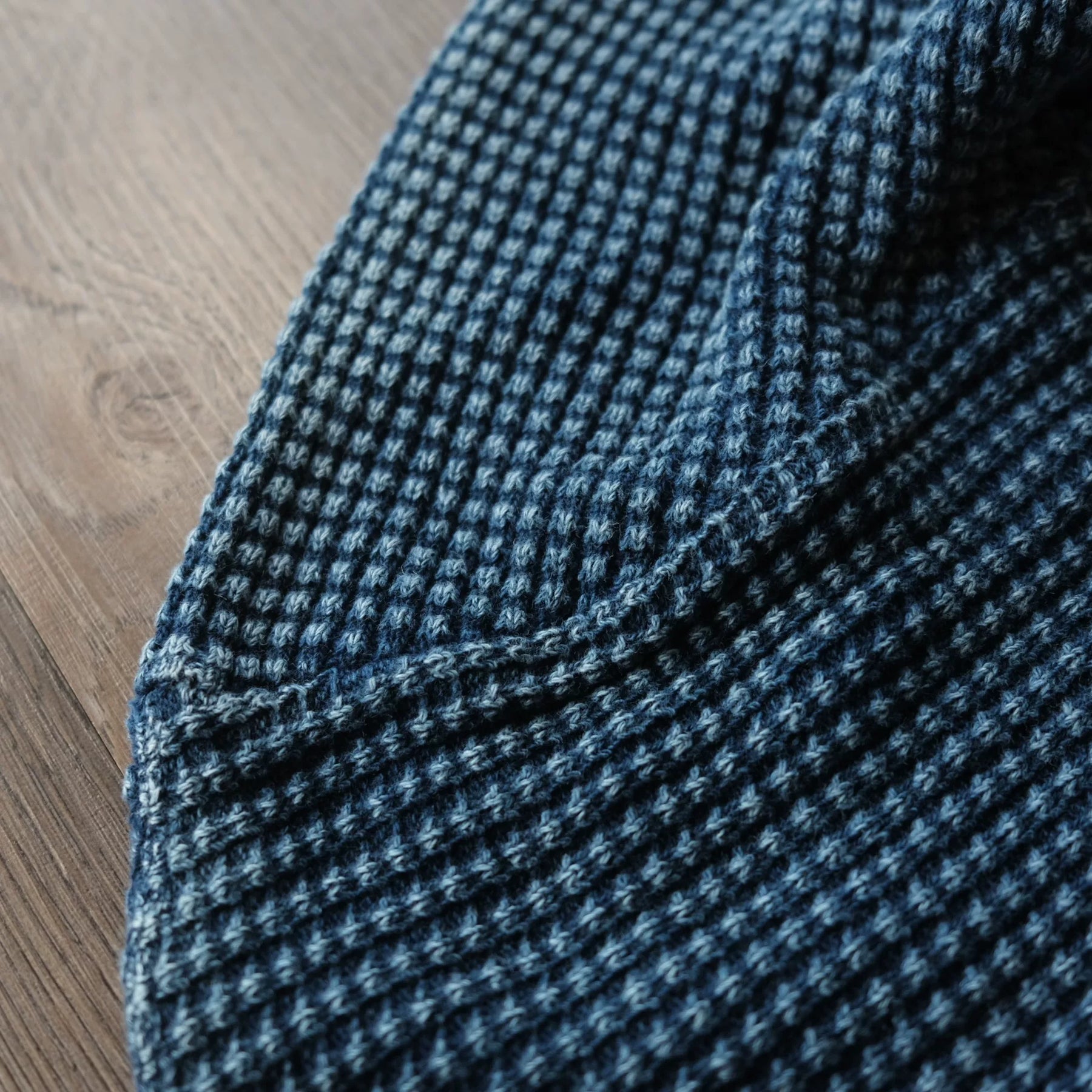 Porter Classic Waffle Indigo Turtleneck Sweatshirt