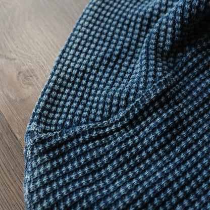 Porter Classic Waffle Indigo Turtleneck Sweatshirt