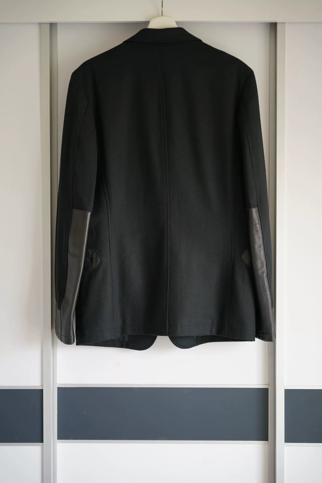 yohji yamamoto black layered suit jacket