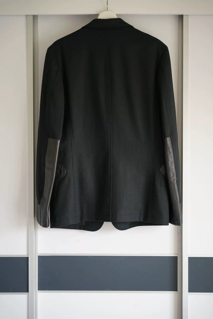 yohji yamamoto black layered suit jacket