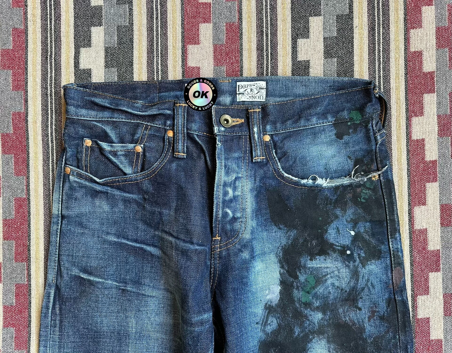 prps noir distressed denim pants from japan