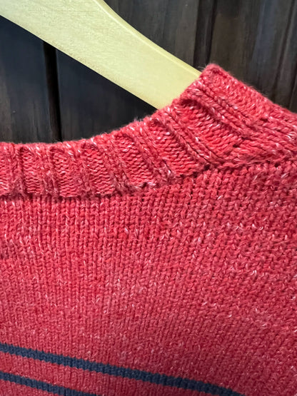 rrl striped pullover sweater in red