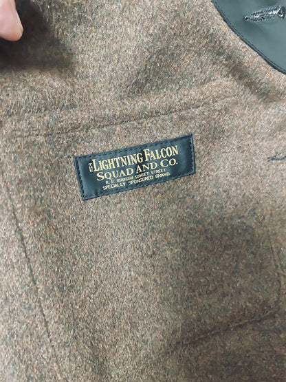 Bourn Black Leather Vest with Wool Lining