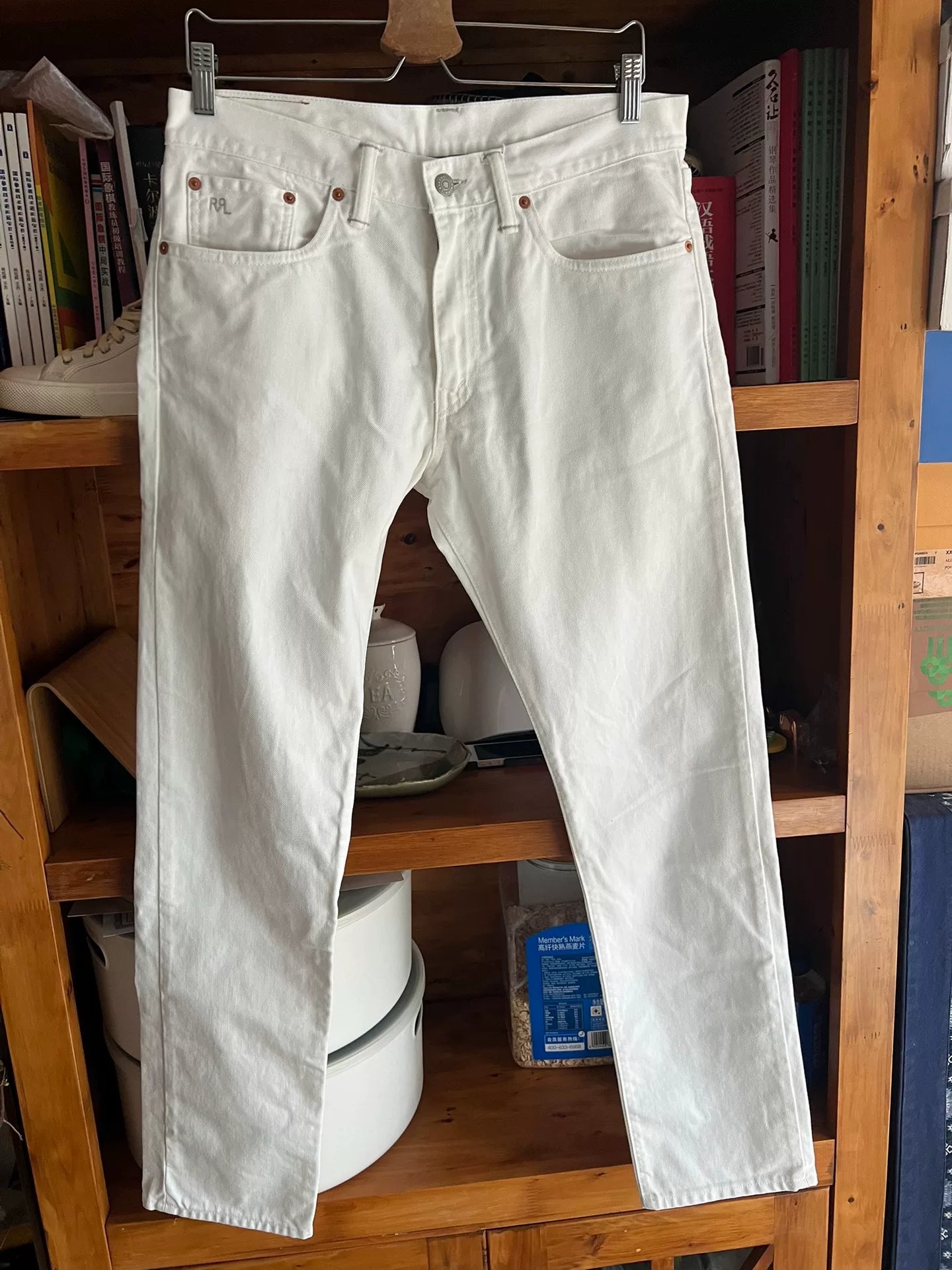 RRL Double RL White Denim Slim Fit Pants