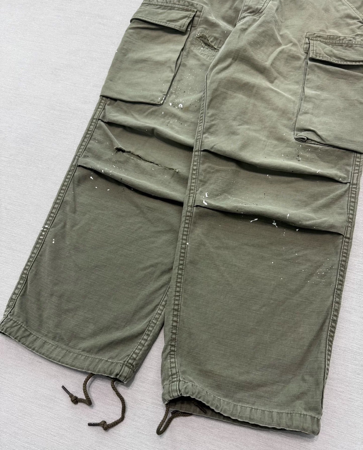 vintage water-washed utility cargo pants