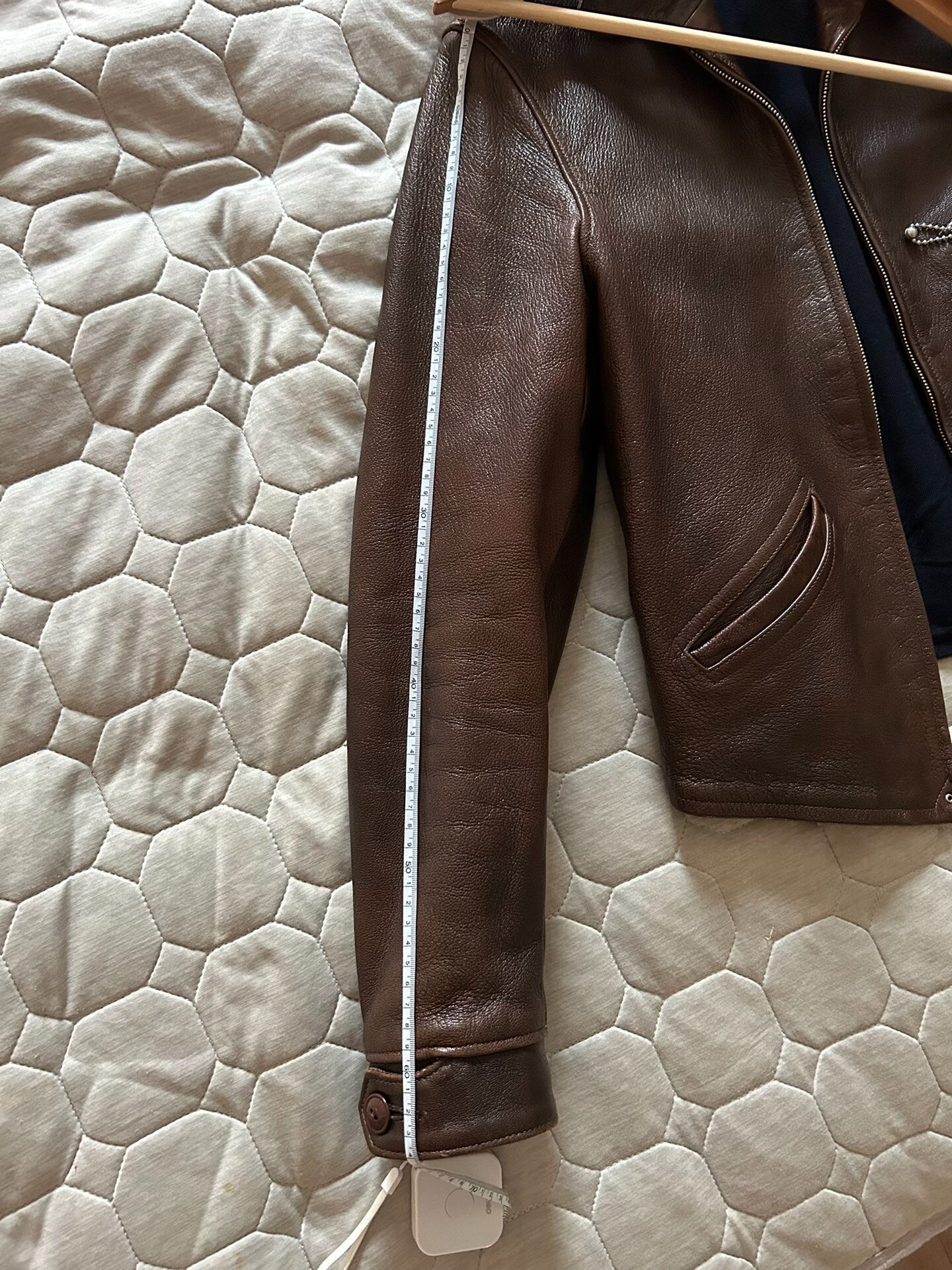 vintage brown goat leather jacket