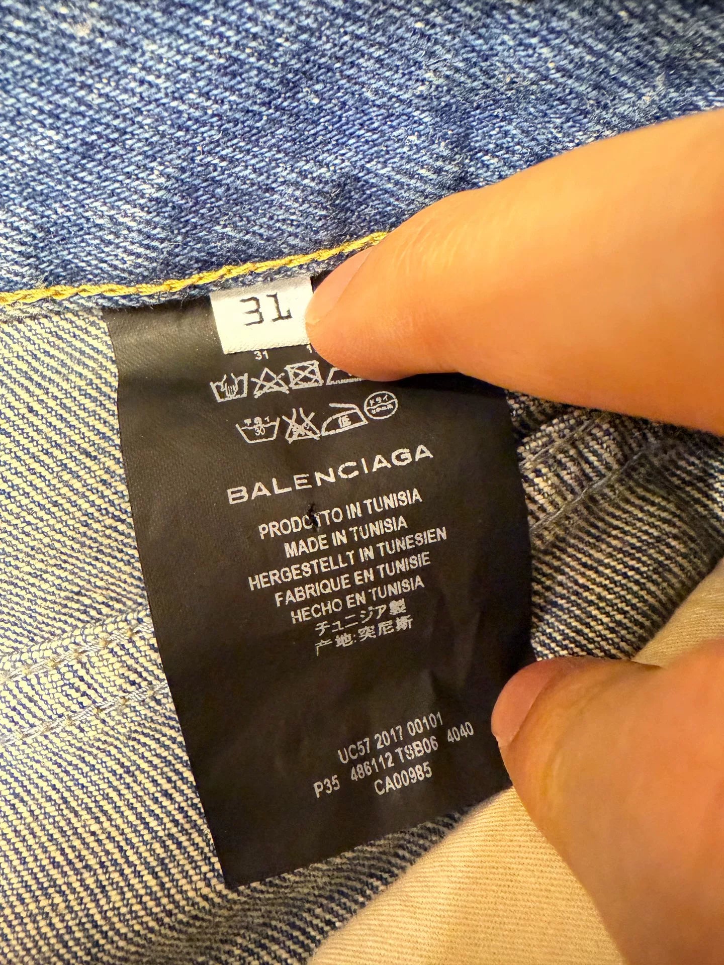 balenciaga blue denim jeans size 31