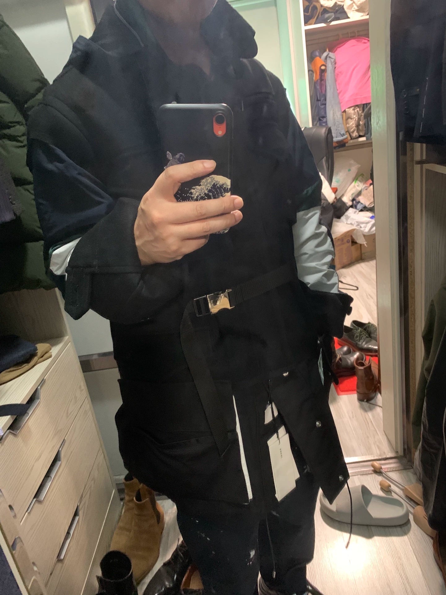 sacai autumn winter patchwork jacket