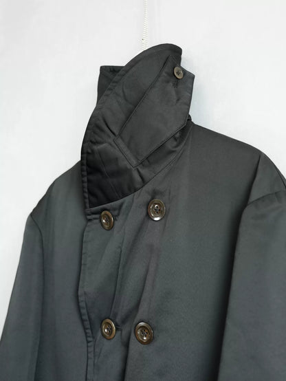 Yohji Yamamoto Black Overcoat with High Collar
