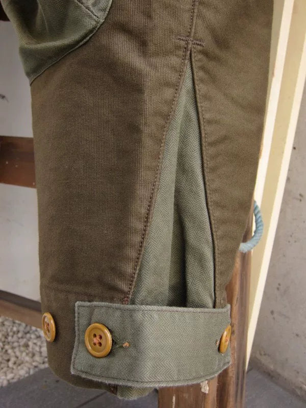 olive green patchwork flight pants