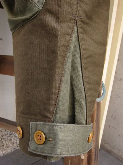 olive green patchwork flight pants