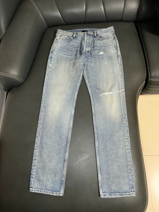 Saint Laurent Distressed Knee Denim Pants