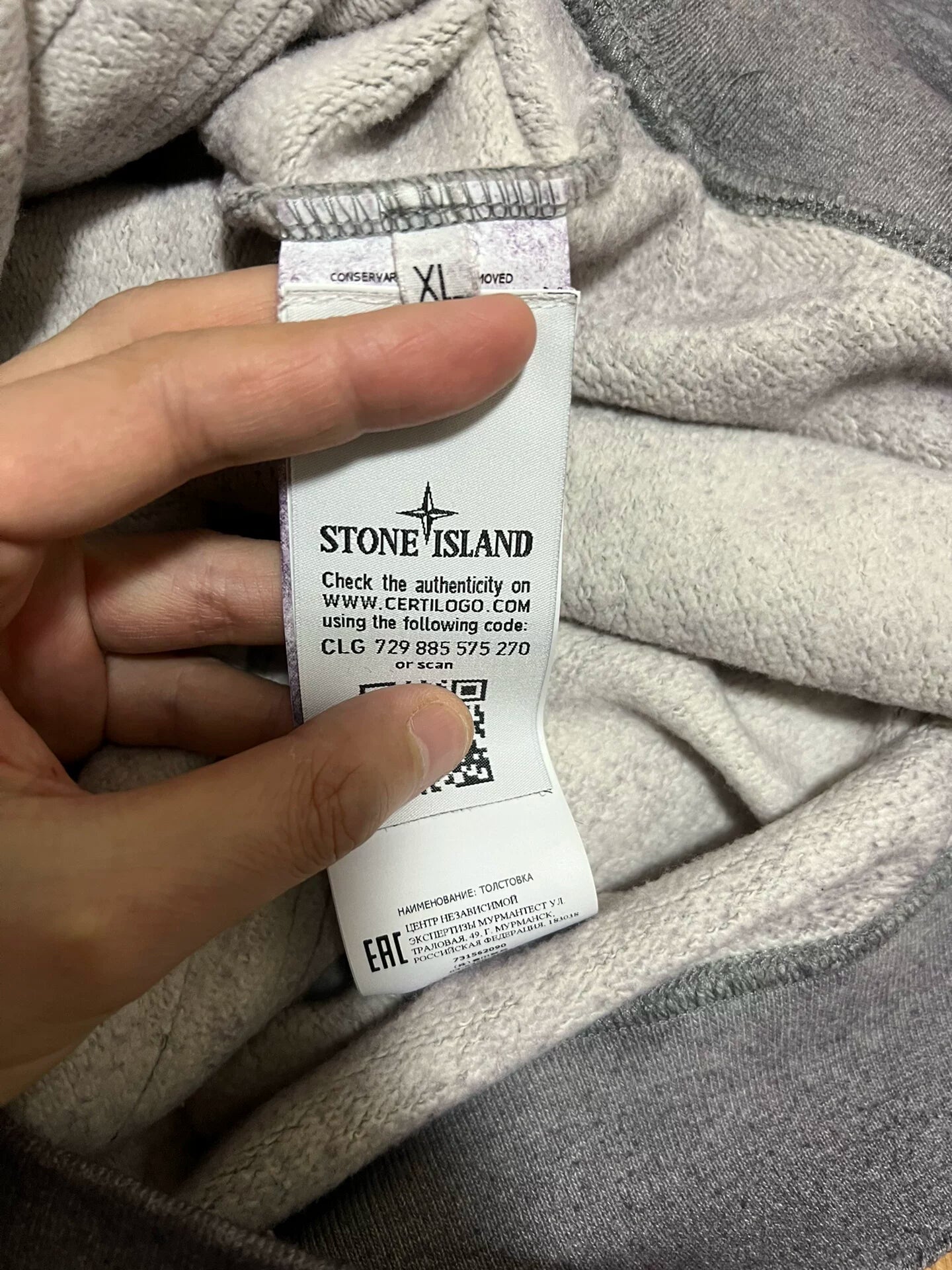 tie-dye hooded sweatshirt in gray