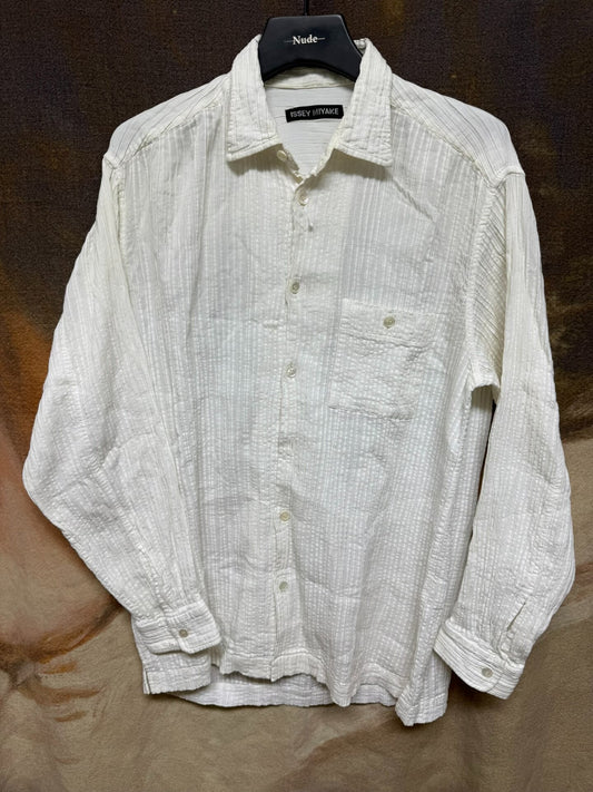 Issey Miyake Men Gingham Layered Shirt Jacket