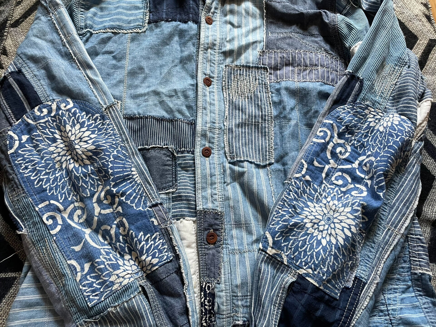 junya watanabe patchwork denim shirt