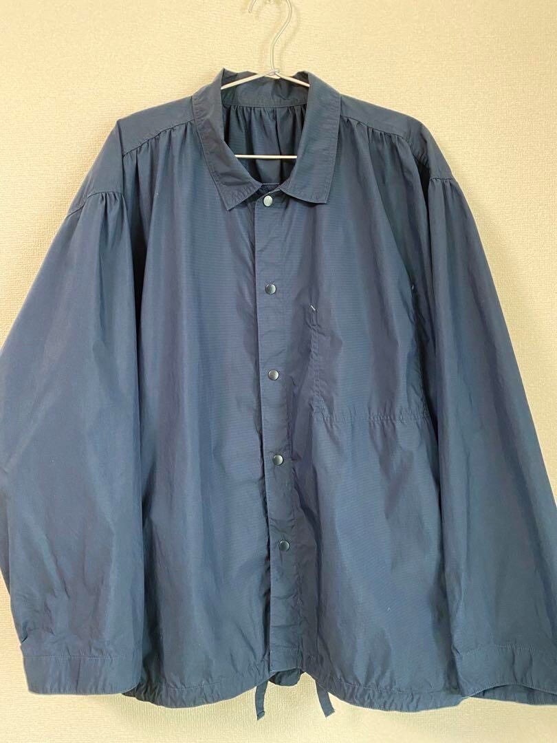 poplin gathered jacket in navy color