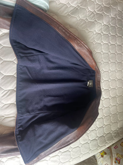 vintage brown goat leather jacket