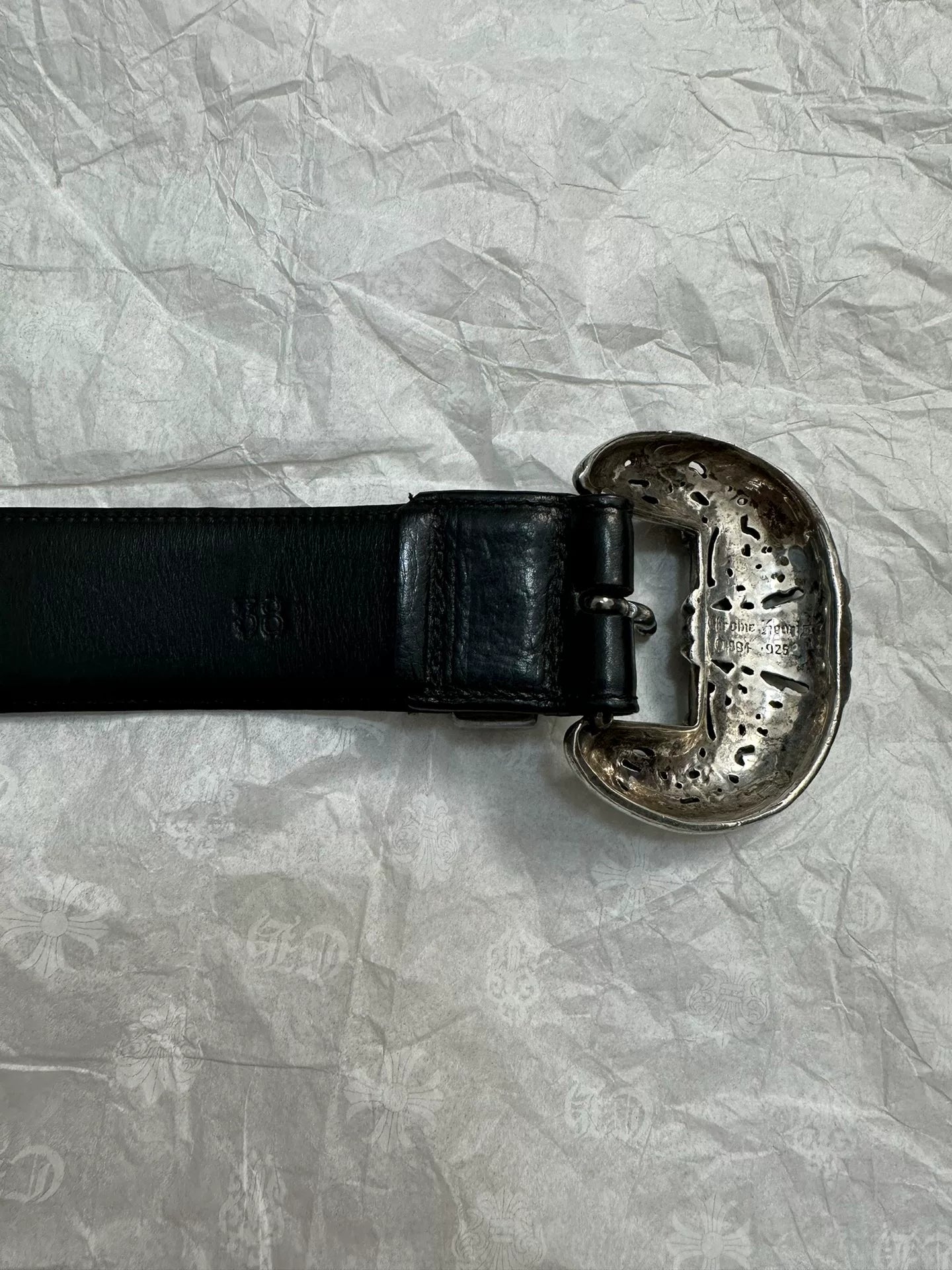 Chrome Hearts Celtic Dragon Carved Silver Belt