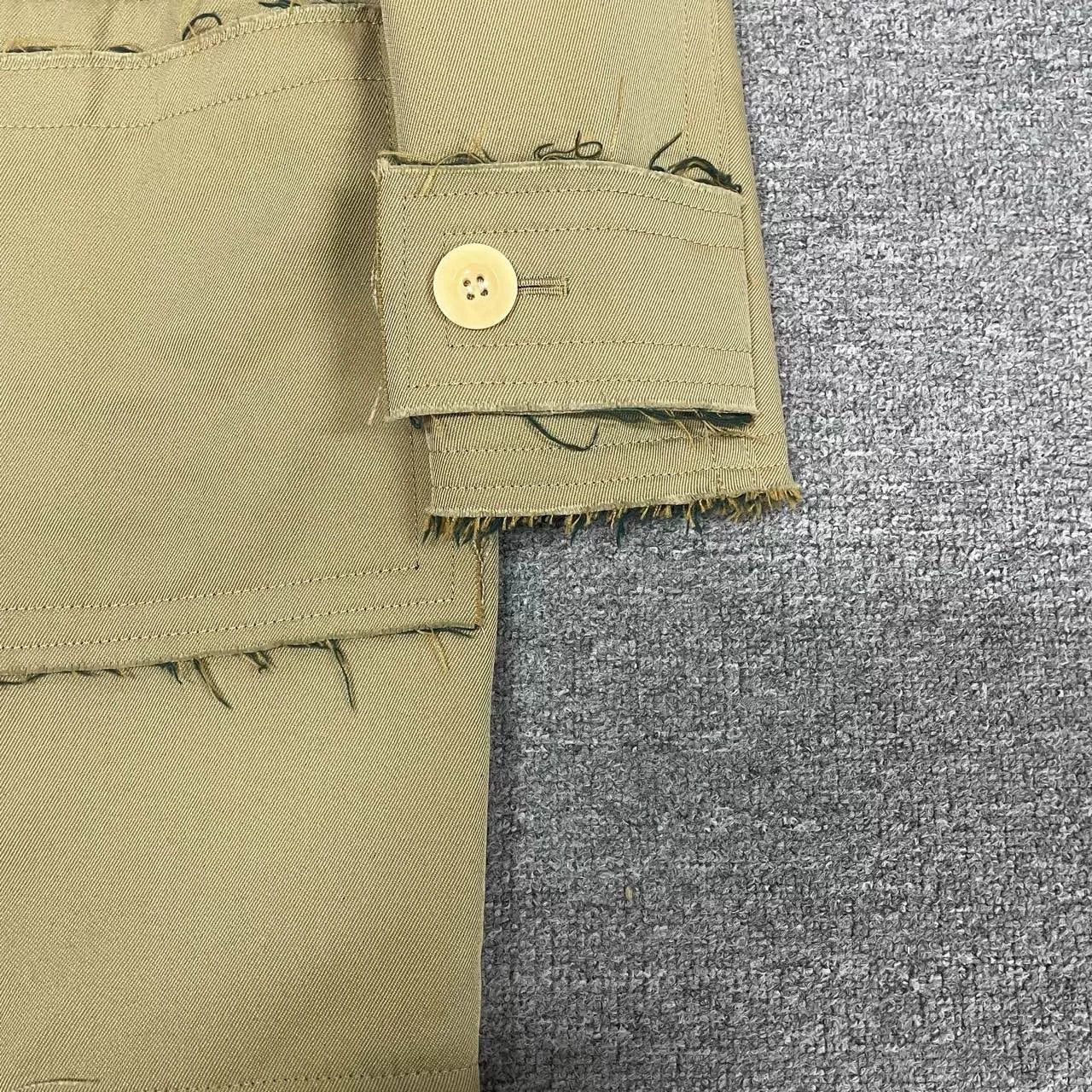 sacai khaki duffle coat with hood