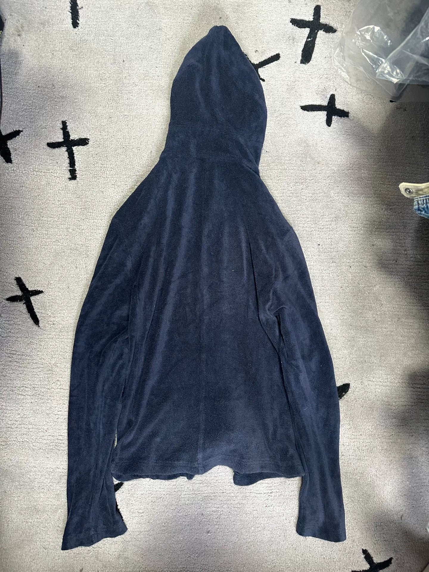 glossy fleece ninja hoodie jacket