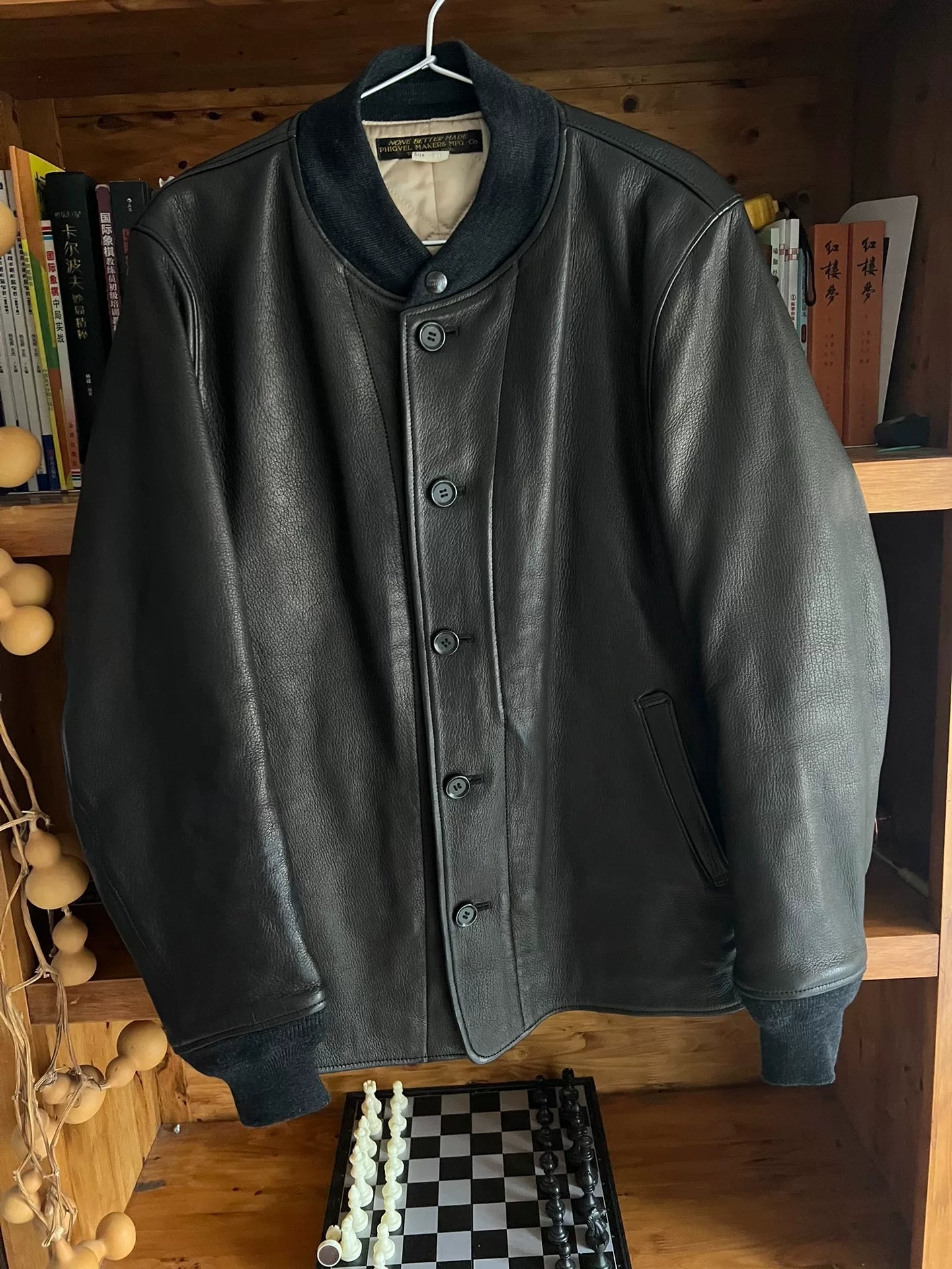 luxury carbon gray deer leather jacket