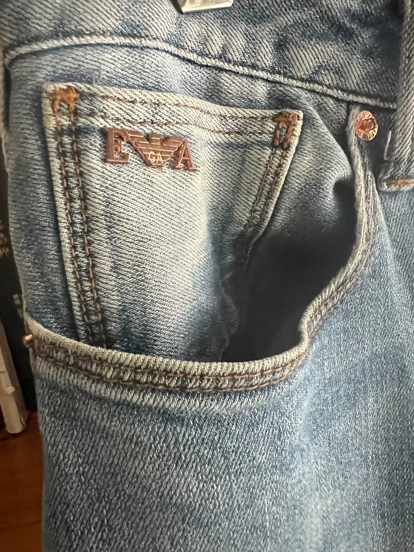 Emporio Armani Water-Washed Denim Jeans