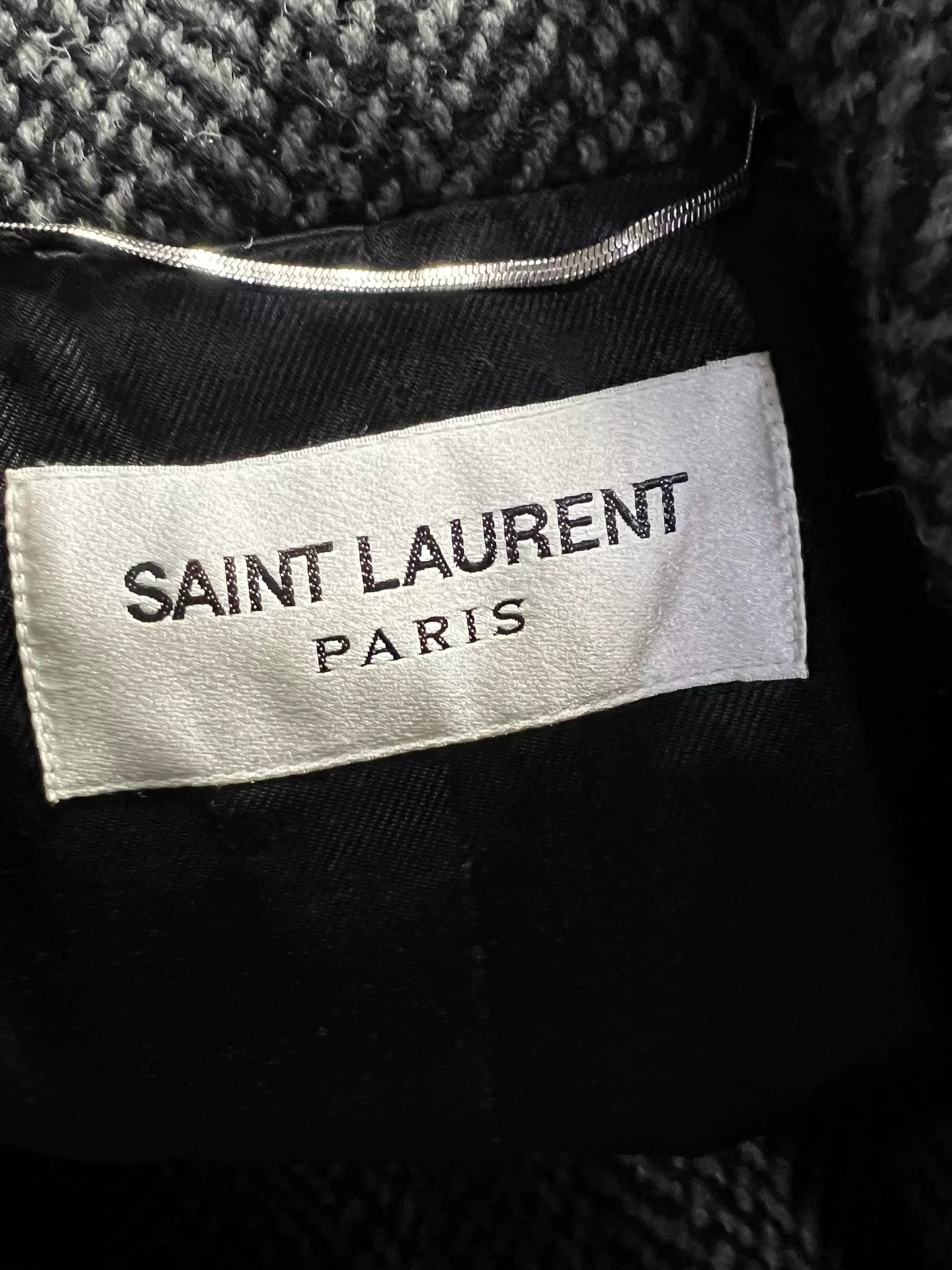 Saint Laurent Herringbone Wool Coat