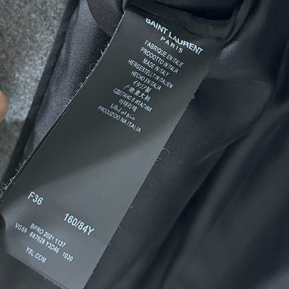 Saint Laurent Gray Double-Breasted Blazer