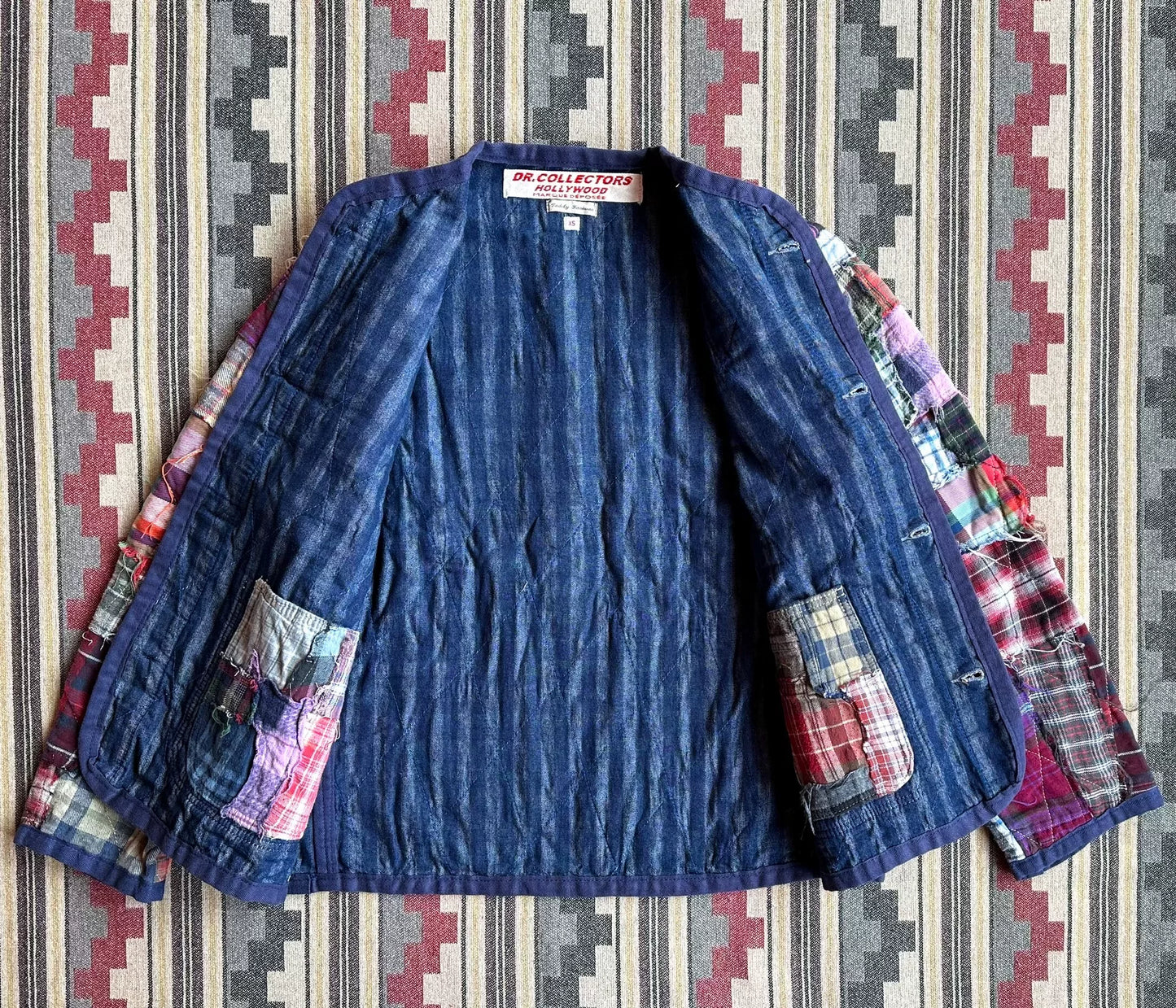 quilted patchwork flannel reversible jacket