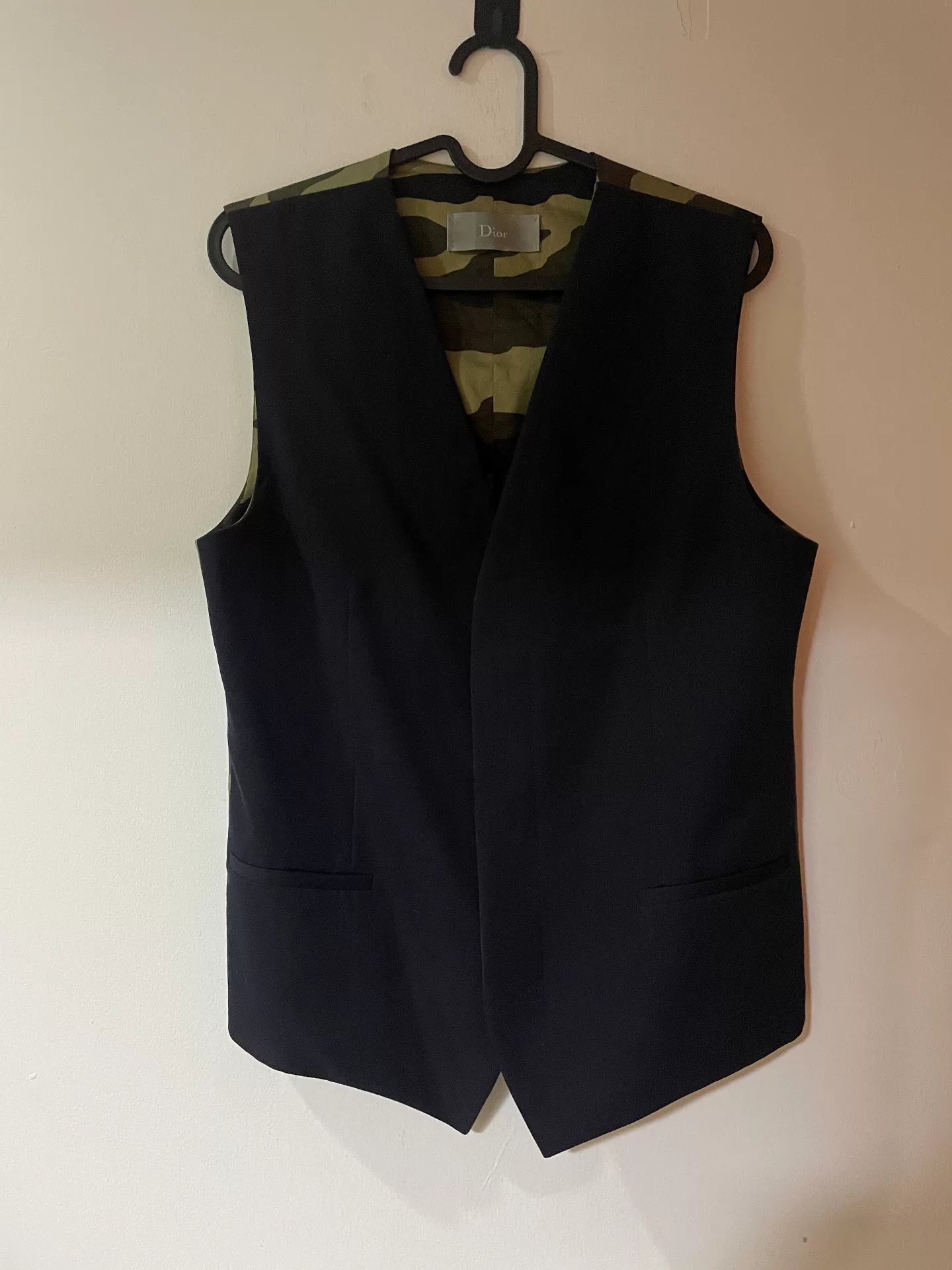 dior wool camouflage vest size 44