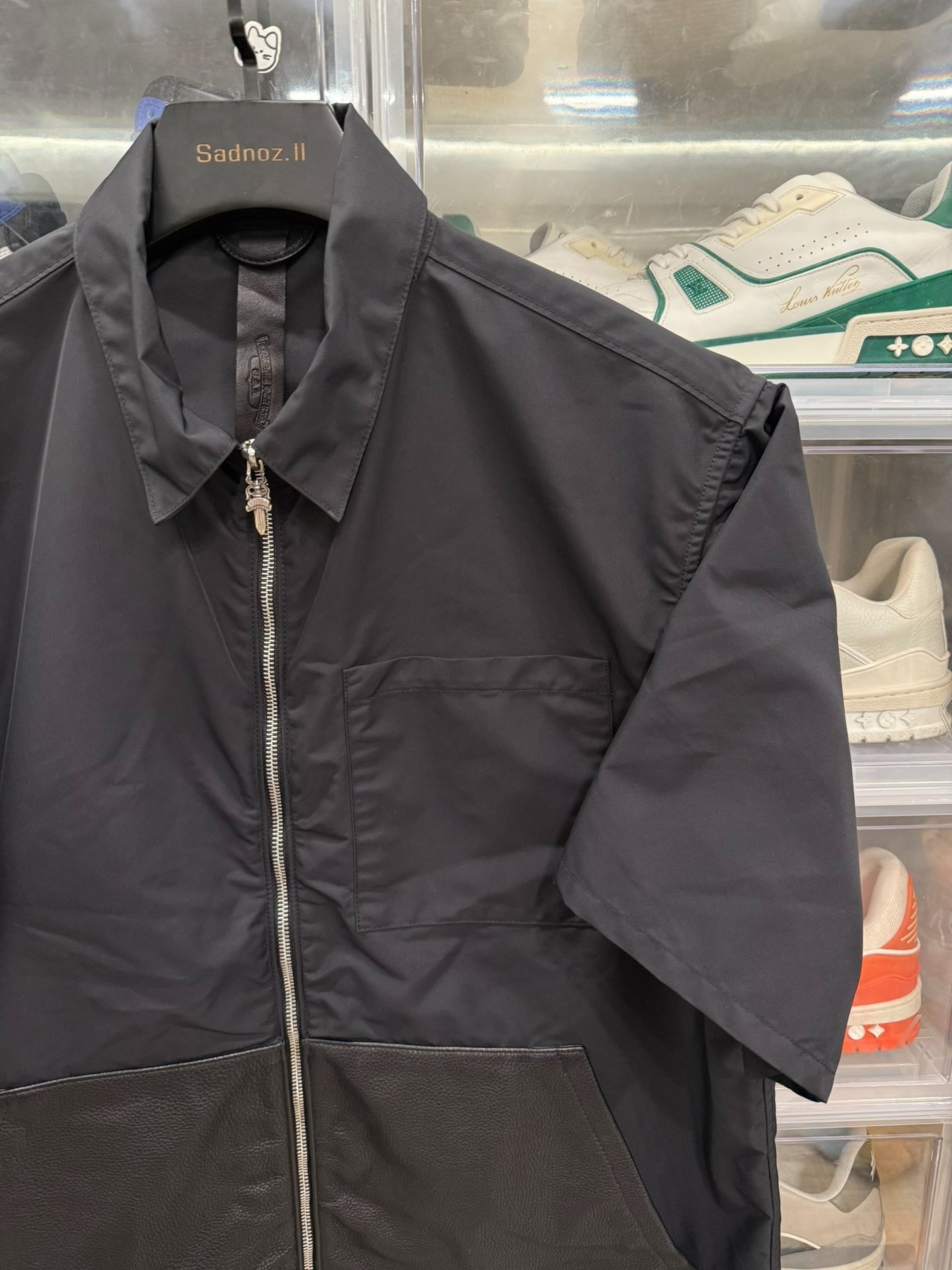 Chrome Hearts Nylon Leather Sword Zip Shirt