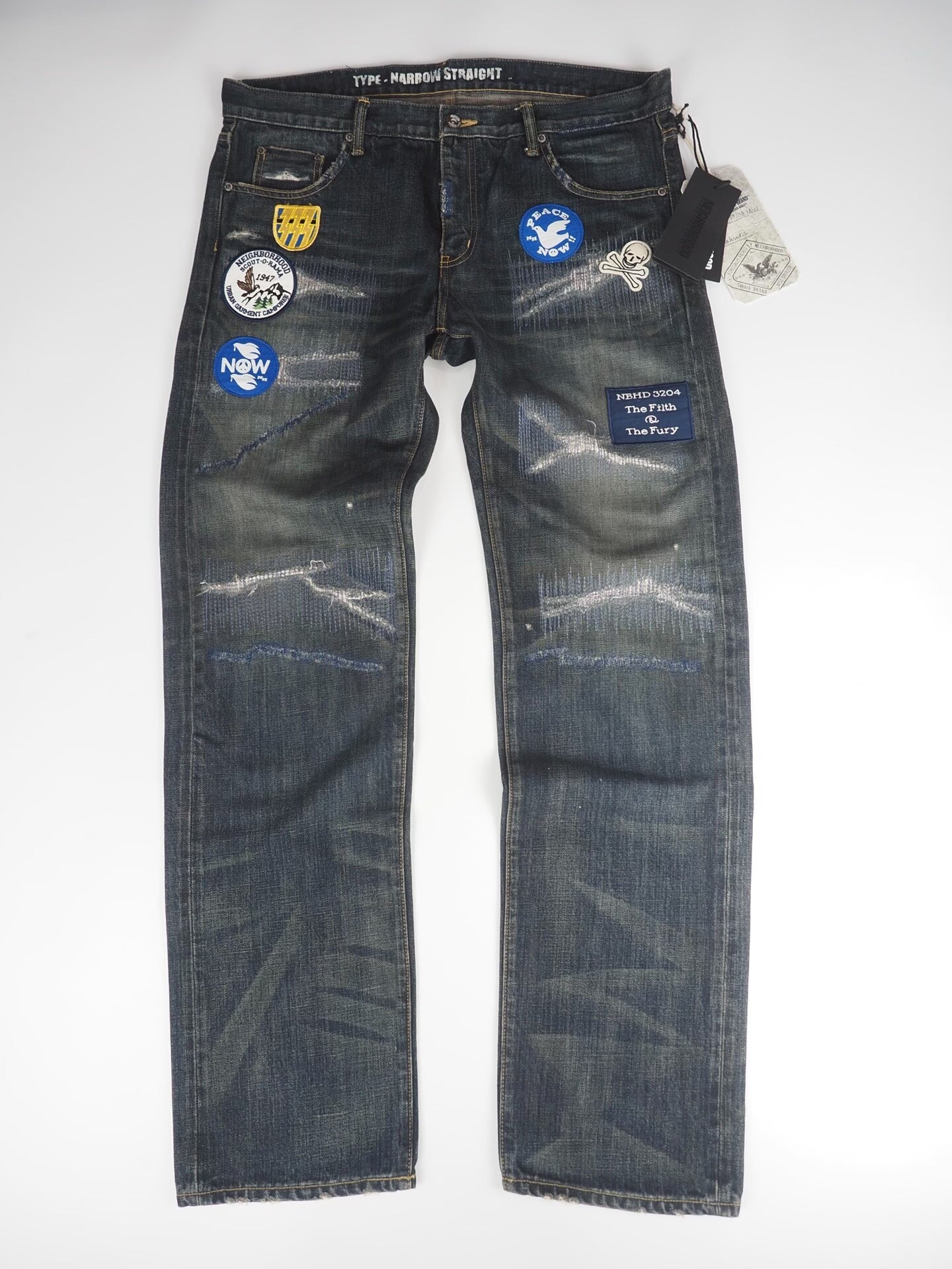 limited edition blue patch jeans