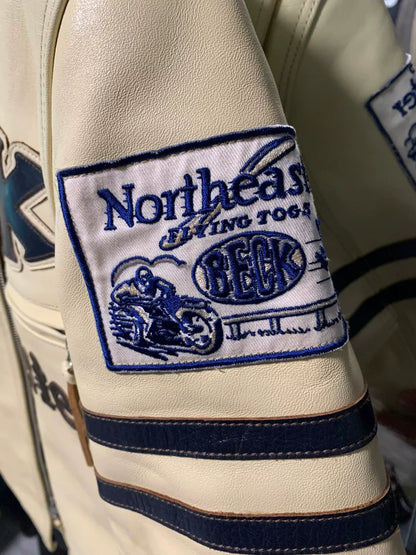 stylish beige leather jacket by tonys mccoys