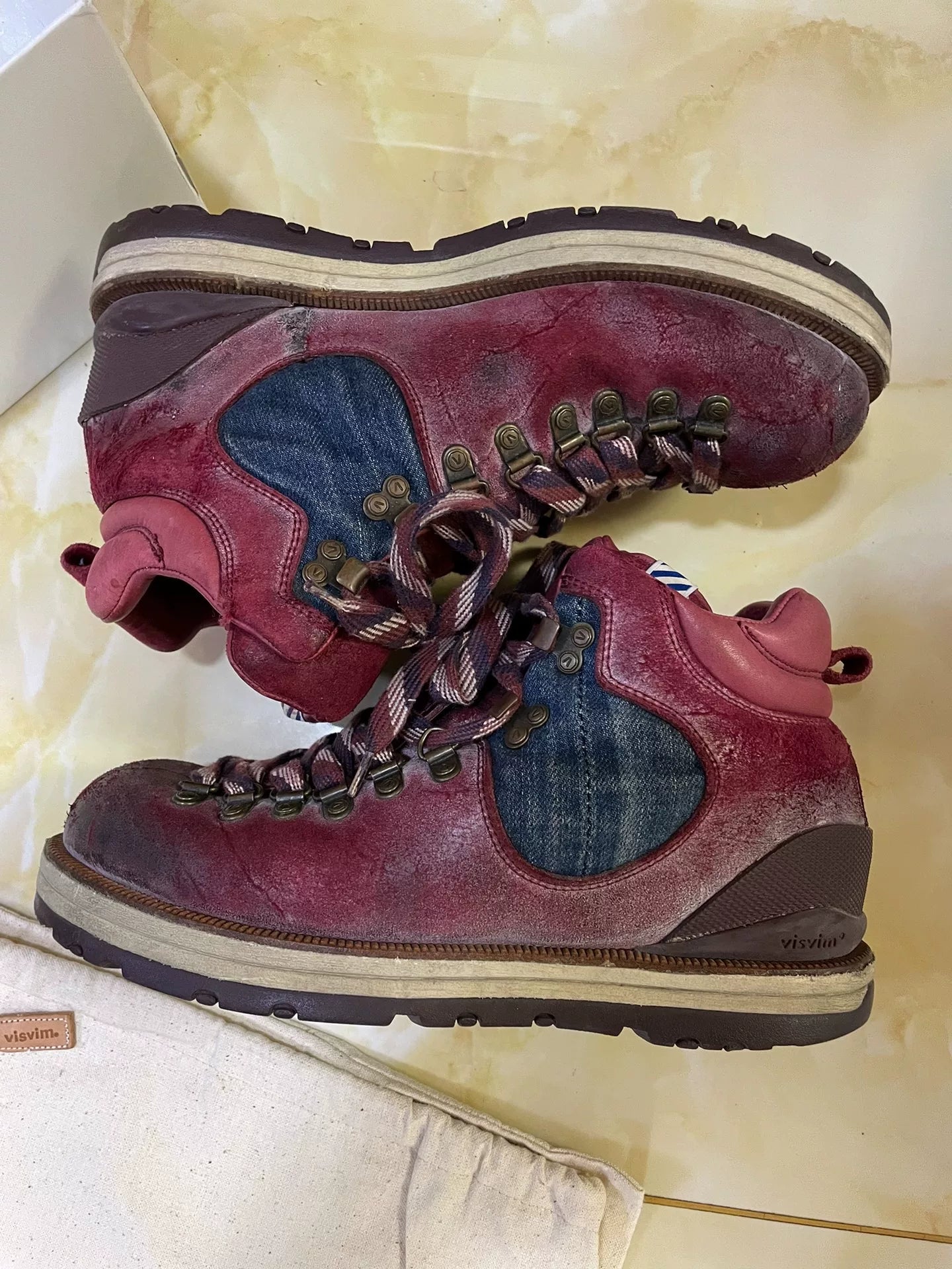 visvim serra washed vintage hiking boots