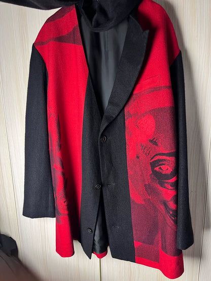 Yohji Yamamoto Red and Black Coat