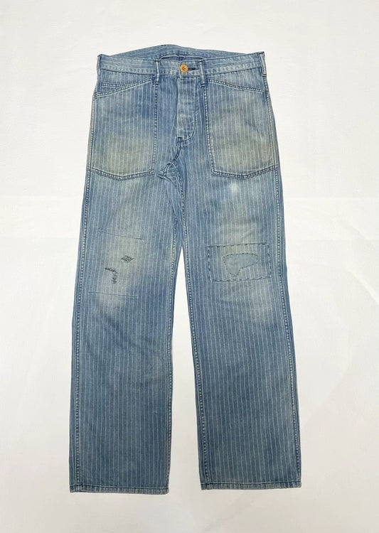 visvim carpenter pants dyed damaged wabash