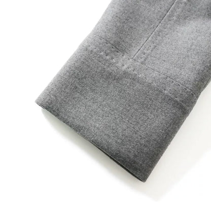 elegant short gray driving jacket for autumn