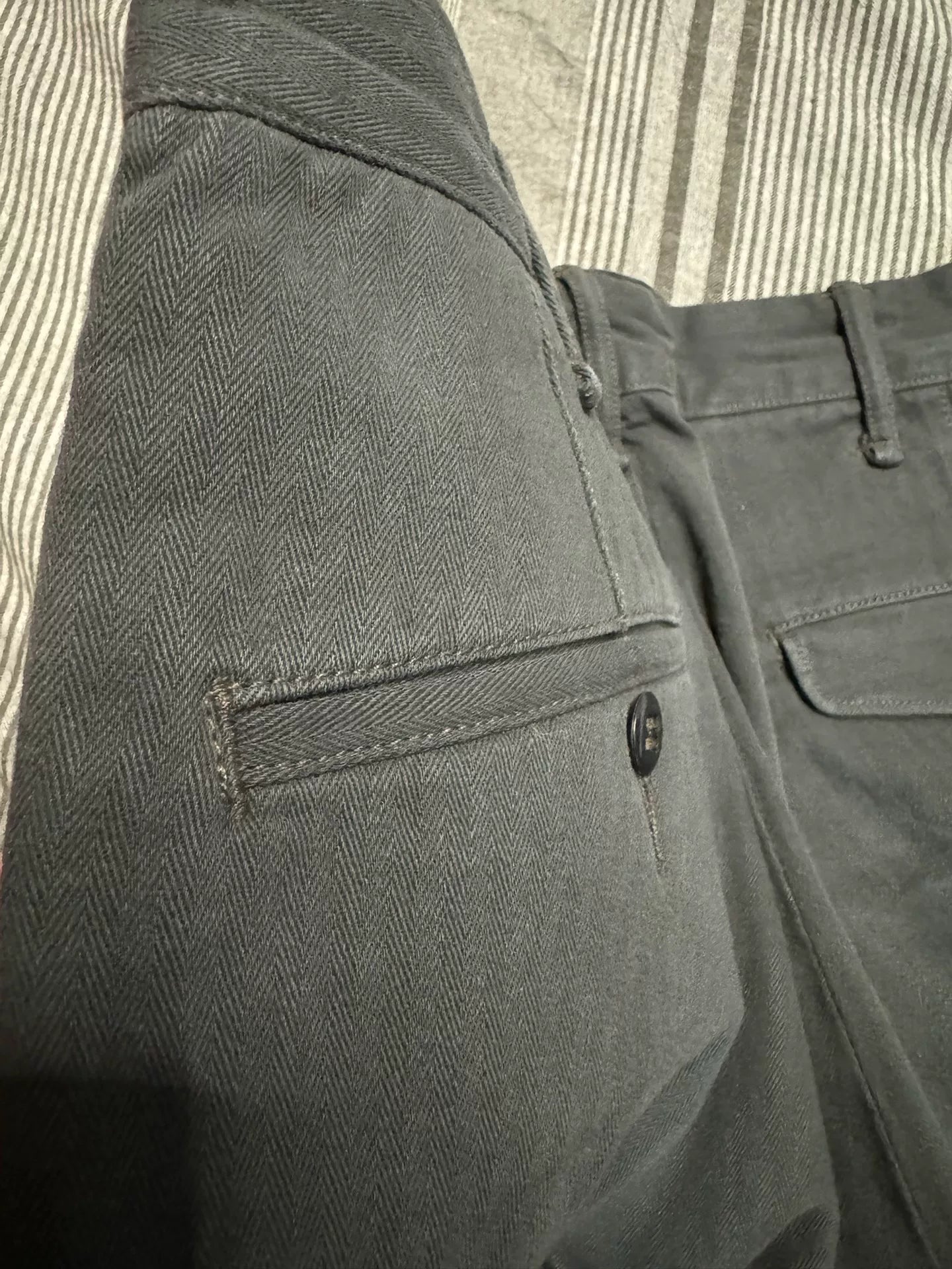 vintage black gray military officer pants